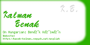 kalman benak business card